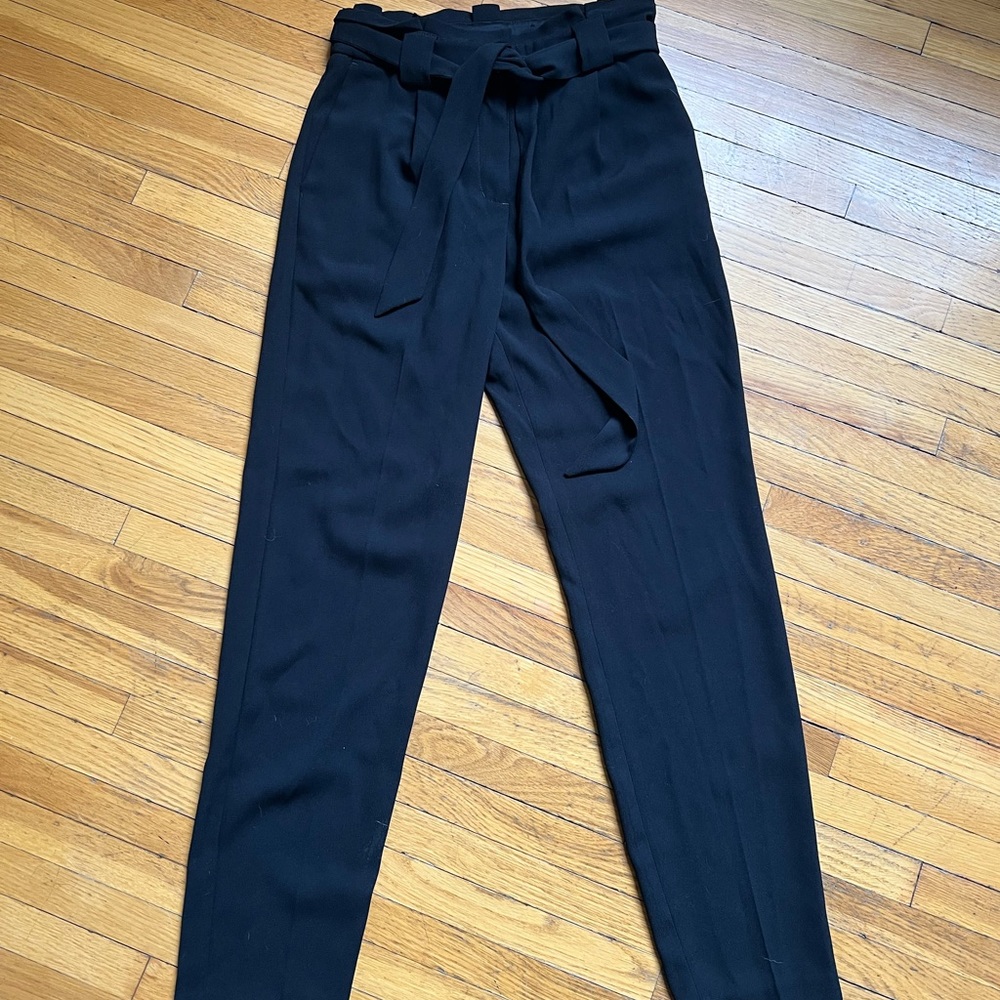 EXPRESS TIE WAIST DRESS TROUSERS BLACK